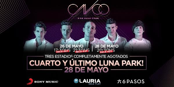 Read more about the article CNCO anuncia quarto show no Estadio Luna Park na Argentina